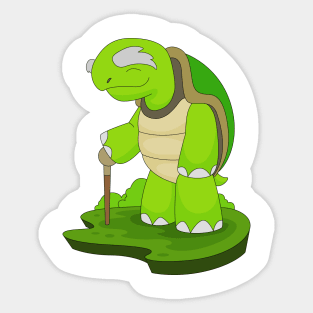 Turle Pensioner Walking stick Sticker